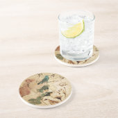 ボヘミアのシックなパリは植物の鳥のフランス語の台本を書きます コースター (側面)