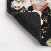 ボヘミアのシックな赤面ピンクの花ダークフローラ マウスパッド (コーナー)