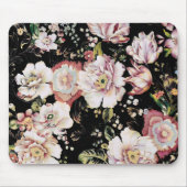 ボヘミアのシックな赤面ピンクの花ダークフローラ マウスパッド (正面)