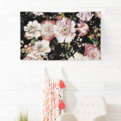 ボヘミアのシックな赤面ピンクの花ダークフローラ 横断幕 (インサイチュ)