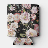 ボヘミアのシックな赤面ピンクの花ダークフローラ 缶クーラー (裏面)