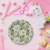 ボヘミアのセージ緑の花 ペーパープレート (パーティー)