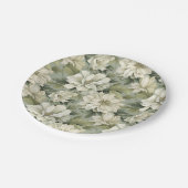 ボヘミアのセージ緑の花 ペーパープレート (アングル)