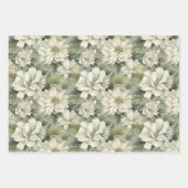 ボヘミアのセージ緑の花 ラッピングペーパーシート (正面)