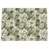 ボヘミアのセージ緑の花 ラージペーパーバッグ (正面)