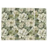 ボヘミアのセージ緑の花 ラージペーパーバッグ (裏面)