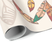 ボヘミアのドリームキャッチャー、ビーズと羽を持つse ラッピングペーパー (ロールコーナー)