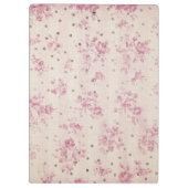 ボヘミアのパステル調ピンクのストライブ柄の花柄の水玉模様 クリップボード (裏面)