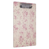 ボヘミアのパステル調ピンクのストライブ柄の花柄の水玉模様 クリップボード (右)