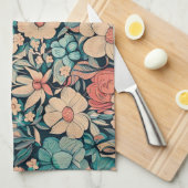 ボヘミアのフラワーキッチンタオル キッチンタオル (四つ折り)