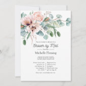 ボヘミアのユーカリのピンクのポピーシャワーバイメール 招待状 (正面)