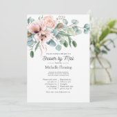 ボヘミアのユーカリのピンクのポピーシャワーバイメール 招待状 (スタンド正面)