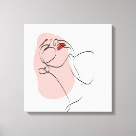 ボヘミアのラインアートの背景 キャンバスプリント