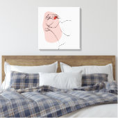 ボヘミアのラインアートの背景 キャンバスプリント (インサイチュ (寝室))