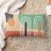 ボヘミアのレトロなラインアート ランバークッション (ブランケット)