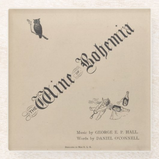 ボヘミアのワイン - ガラスコースター (正面)