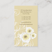 ボヘミアのヴィンテージのクリームのバラ及び渦巻のプロフィールカード 名刺 (裏面)