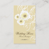 ボヘミアのヴィンテージのクリームのバラ及び渦巻のプロフィールカード 名刺 (正面)