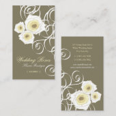 ボヘミアのヴィンテージのクリームのバラ及び渦巻のプロフィールカード 名刺 (正面/裏面)