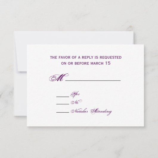 ボヘミアの刺激を受けたな結婚RSVP 出欠カード (裏面)