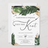 ボヘミアの夏の熱帯葉金ゴールドが結び目を結んだ 招待状 (正面)