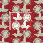 ボヘミアの夢の赤 ファブリック (タイル)