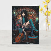 ボヘミアの妖精の歌の作家の孔雀の椅子の詠唱 カード (黄色い花)