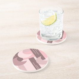 ボヘミアの幾何学的なピンク色の茶色の形状 コースター