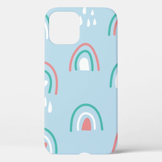 ボヘミアの手描きシームレスなパターンと虹  Case-Mate iPhoneケース (裏面)