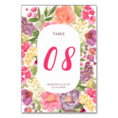 ボヘミアの明るいフローラのアーチスクリプ結婚トシック テーブルナンバー (裏面)