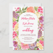 ボヘミアの明るいフローラのアーチスクリプ結婚トシック 招待状 (正面)