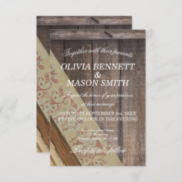 ボヘミアの木製の結婚式の招待状 招待状