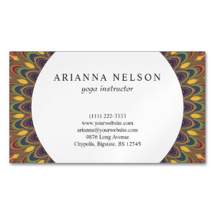 ボヘミアの楕円形の曼荼羅の名刺 マグネット名刺