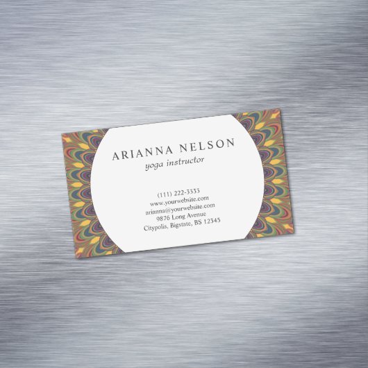 ボヘミアの楕円形の曼荼羅の名刺 マグネット名刺 (インサイチュ)