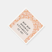 ボヘミアの水の色パステルモロッコピーチの誕生日 スタンダードカクテルナプキン (角)