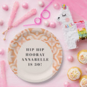 ボヘミアの水の色パステルモロッコピーチの誕生日 ペーパープレート (パーティー)