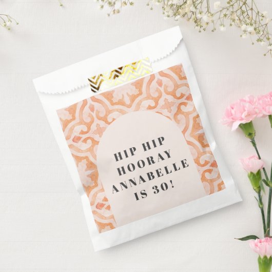 ボヘミアの水の色パステルモロッコピーチバースデー フェイバーバッグ (封をした状態)