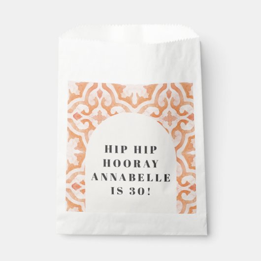 ボヘミアの水の色パステルモロッコピーチバースデー フェイバーバッグ (正面)