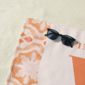 ボヘミアの水の色パステルモロッコピーチピンク ビーチタオル (インサイチュ)