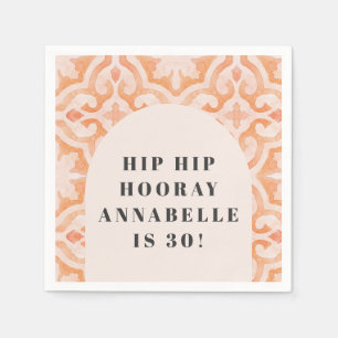 ボヘミアの水彩パステルモロッコンの誕生日 スタンダードカクテルナプキン