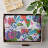 ボヘミアの水彩画によってはシカの(雄ジカの)枝角の葉が開花します 薄葉紙 (ギフト)