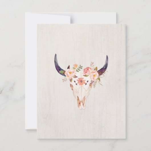 ボヘミアの水彩画のスカルの保存日付 セーブザデート (裏面)