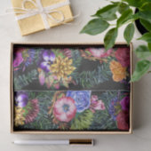 ボヘミアの水彩画の花および熱帯葉 薄葉紙 (ギフト)