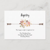 ボヘミアの水彩花結婚のレジストリBoho エンクロージャーカード (正面)