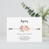 ボヘミアの水彩花結婚のレジストリBoho エンクロージャーカード (スタンド正面)