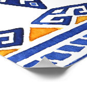 ボヘミアの水色：シームレスパタ芸術的ーン。 ポスター (角)