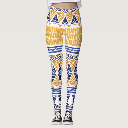 ボヘミアの水色:シームレスパタ芸術的ーン。 レギンス (正面)