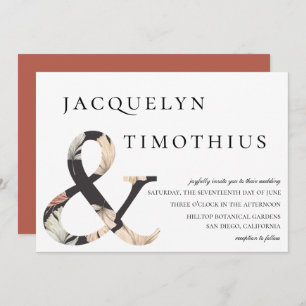 ボヘミアの沿岸シックなアンパーサンドの結婚式 招待状