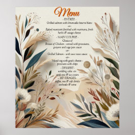 ボヘミアの混合ティール（緑がかった色）、マゼンタ、紫の花 ポスター