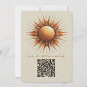 ボヘミアの混合ティール（緑がかった色）、マゼンタ、紫の花 招待状 (裏面)